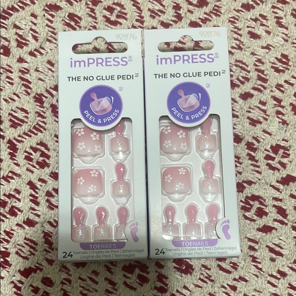imPRESS Blush Floral Toenail Kit (x2)